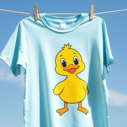 A smooth, wrinkle-free t-shirt featuring a vibrant, cartoonish duck design
