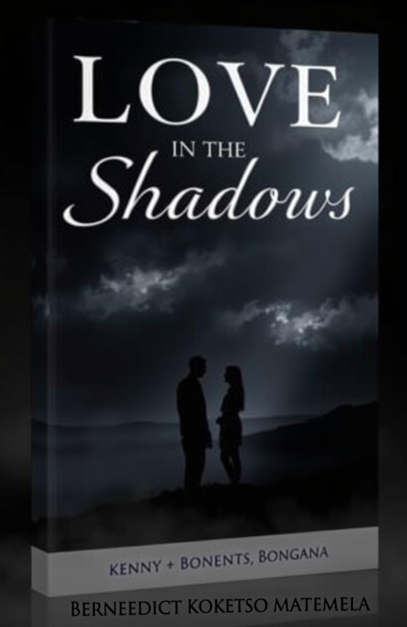 A book cover for 'Love in the Shadows' by Bernedict Koketso Matsemela featuring a moody, atmospheric background