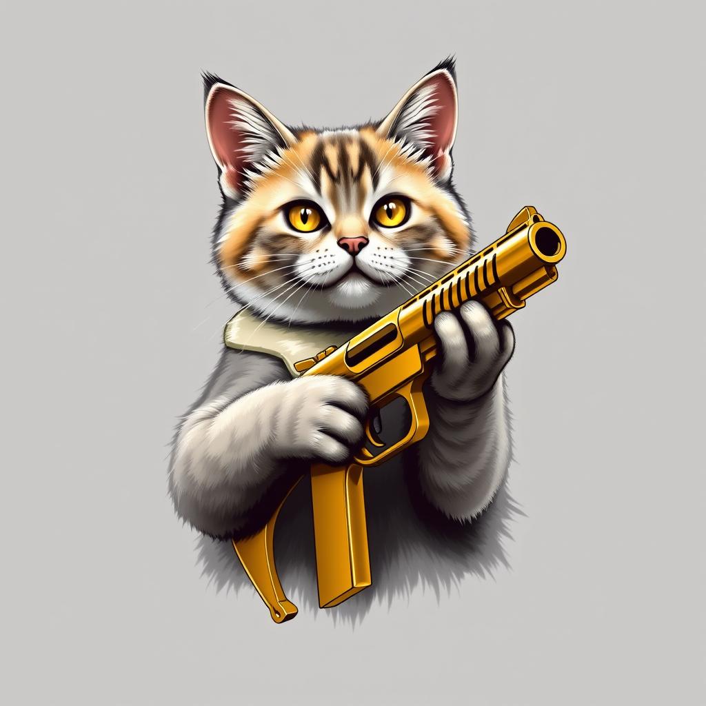 A realistic cat graphic on a t-shirt, featuring the cat with striking details and lifelike fur