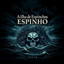 A striking book cover design for 'A Ilha de Espinhos'