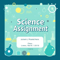 A visually appealing cover page for a science assignment, featuring a stylish and modern design