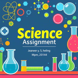 A visually appealing cover page for a science assignment, featuring a stylish and modern design
