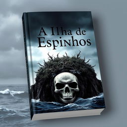 A captivating book cover design for 'A Ilha de Espinhos'