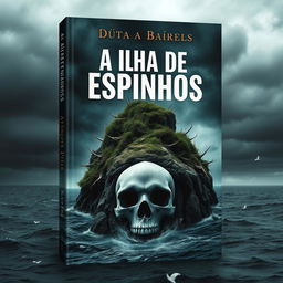 A captivating book cover design for 'A Ilha de Espinhos'