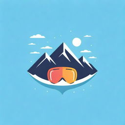 Create a vibrant and engaging ski-themed logo. Incorporate elements such as mountains, snowflakes, and ski equipment.