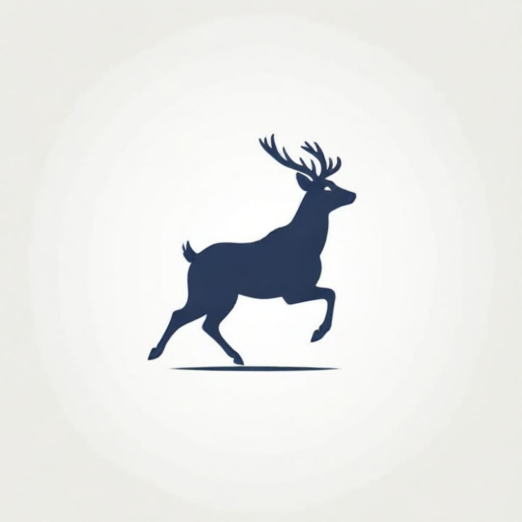 Design a dynamic logo representing a running deer. The design should combine elegance and speed, capturing the beautiful movement of the deer.