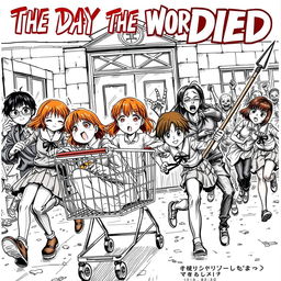 A manga cover titled 'The Day the World Died', illustrating an intense action horror scene