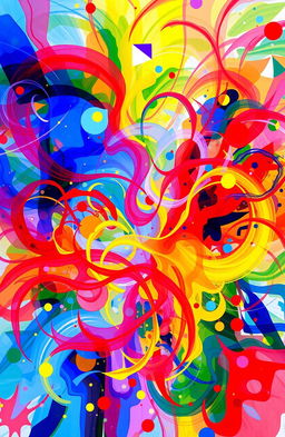 A vibrant, abstract representation of chromakopia, featuring an explosion of colors blending seamlessly into each other