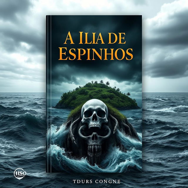 A captivating book cover for 'A Ilha de Espinhos'