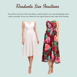 Elegant dresses designed for short plus-size women with a tummy, featuring exotic colors