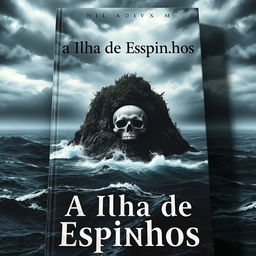 A captivating book cover for 'A Ilha de Espinhos'