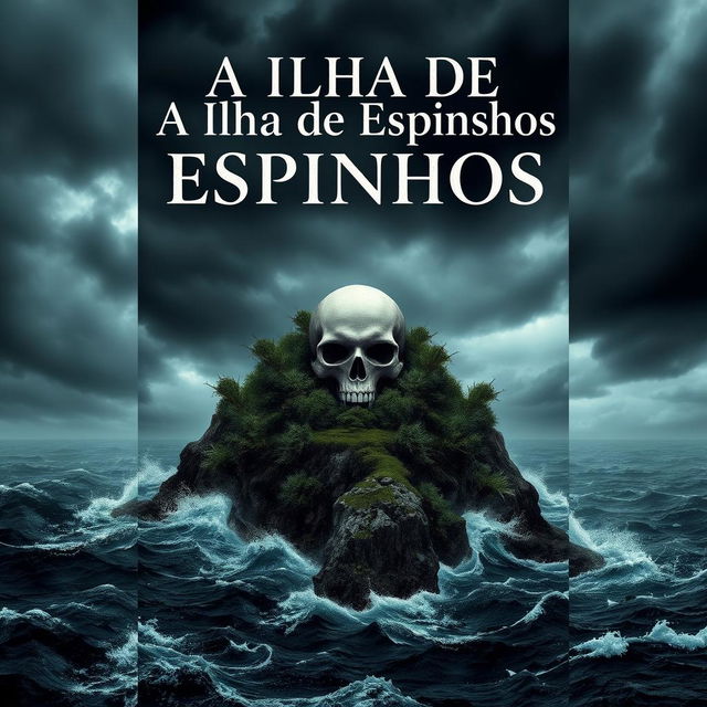 A captivating book cover for 'A Ilha de Espinhos'