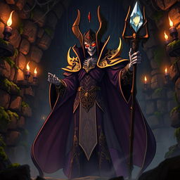 A dramatic and captivating scene featuring Ainz Ooal Gown, the powerful undead sorcerer from the anime Overlord