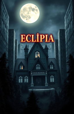 A mystical book cover titled "ECLIPSIA" prominently displayed at the top in bold, eye-catching letters