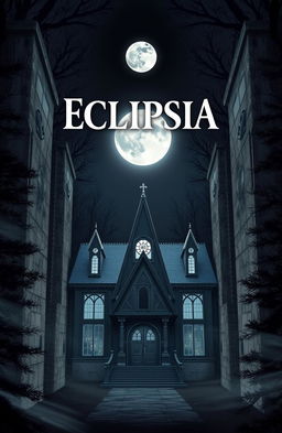 A mystical book cover titled "ECLIPSIA" prominently displayed at the top in bold, eye-catching letters