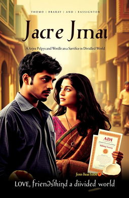 A striking book cover depicting a poignant love story set in the 1990s