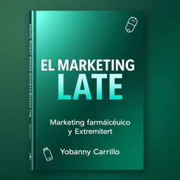 The cover design for a book titled 'EL MARKETING LATE: Marketing Farmacéutico y Extremo' by Yobanny Carrillo