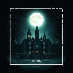 A captivating book cover featuring a mysterious school design