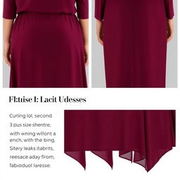 Elegant dresses designed for plus-size individuals with a shorter stature, featuring a flattering cut that accommodates a curvy figure without emphasizing the rear