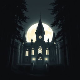 A captivating book cover featuring a mysterious school design