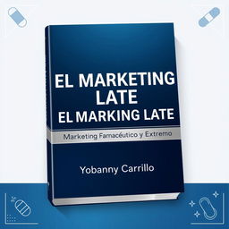 The cover design for a book titled 'EL MARKETING LATE: Marketing Farmacéutico y Extremo' by Yobanny Carrillo