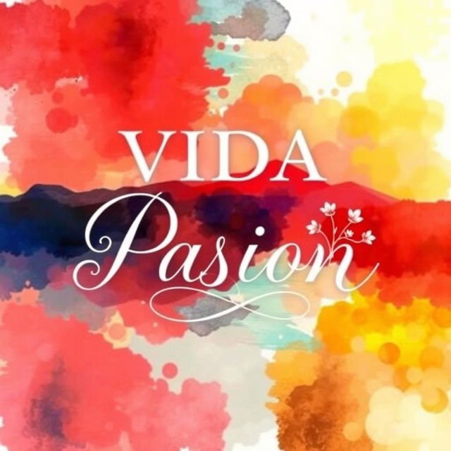 A book cover design for a poetry collection titled 'VIDA PASION POESIA', featuring vibrant colors that evoke emotions of life and passion