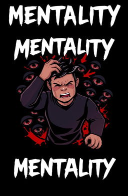 A logo design for a horror game on Roblox titled 'Mentality'