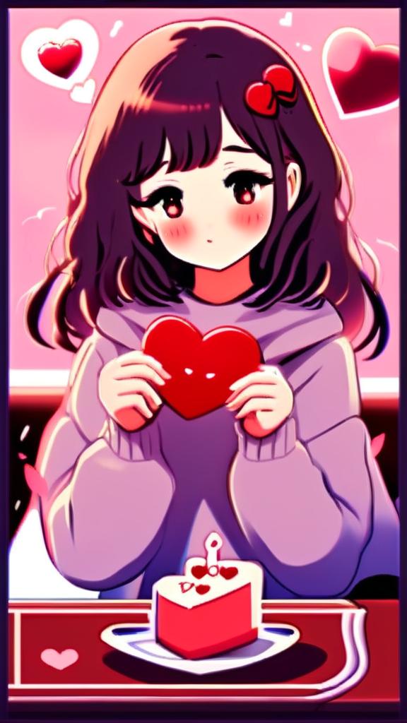 Anime-style Valentine's Day profile picture featuring a lofi girl.