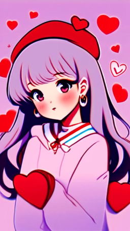 Anime-style Valentine's Day profile picture featuring a lofi girl.