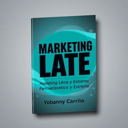 The cover design for a book titled 'EL MARKETING LATE: Marketing Farmacéutico y Extremo' by Yobanny Carrillo