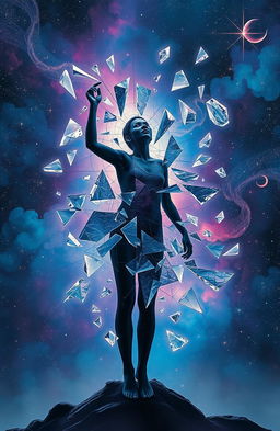 A surreal and abstract representation of the concept of self-destruction and rebirth