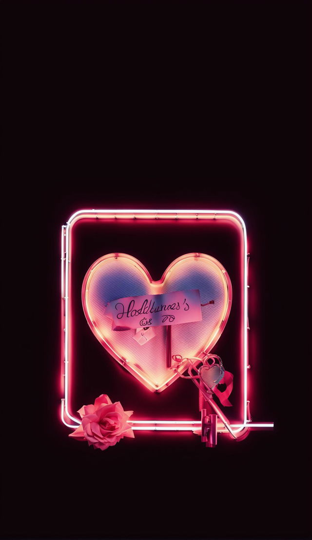 Neon Hollywood-style Valentine's Day wallpaper.