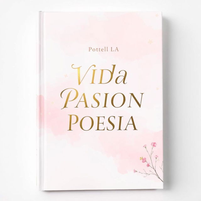 A charming book cover for a poetry collection titled 'VIDA PASION POESIA', featuring a soft pastel background