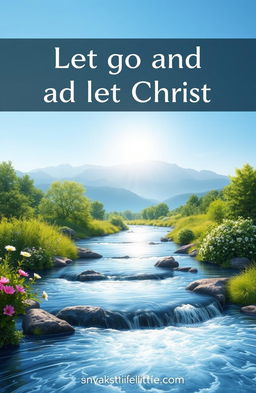 A serene and peaceful landscape illustrating the phrase 'Let go and let Christ'