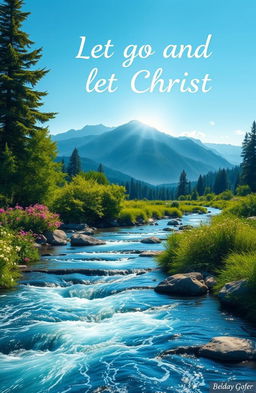 A serene and peaceful landscape illustrating the phrase 'Let go and let Christ'