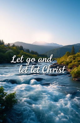 A serene and peaceful landscape illustrating the phrase 'Let go and let Christ'