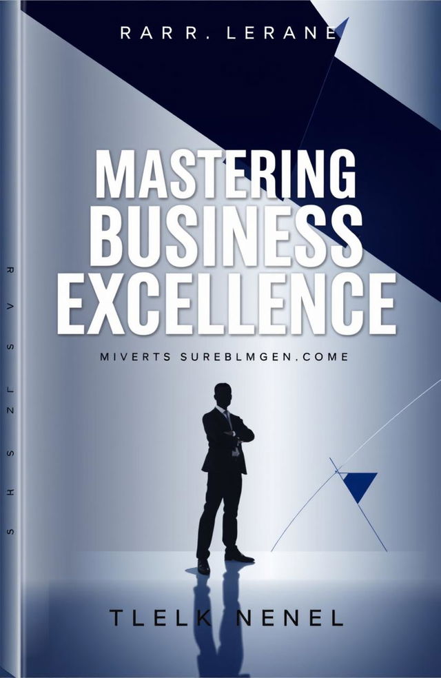 A sophisticated and modern book cover design for a business self-help book titled 'Mastering Business Excellence'