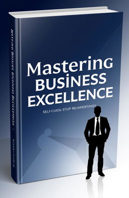 A sophisticated and modern book cover design for a business self-help book titled 'Mastering Business Excellence'