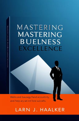 A sophisticated and modern book cover design for a business self-help book titled 'Mastering Business Excellence'