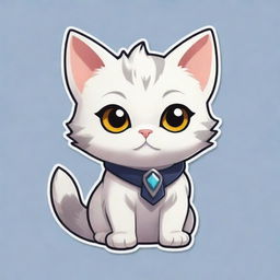 Create adorable stickers of Valorant characters imagined as cute cats, each with identifiable features reminiscent of their in-game personas and abilities.