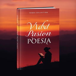 A striking book cover design for a poetry collection titled 'VIDA PASION POESIA'