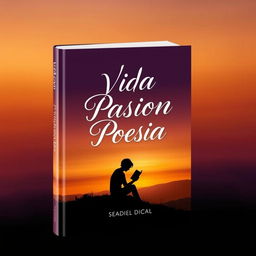 A striking book cover design for a poetry collection titled 'VIDA PASION POESIA'