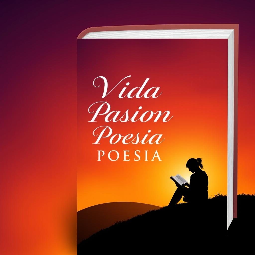 A striking book cover design for a poetry collection titled 'VIDA PASION POESIA'