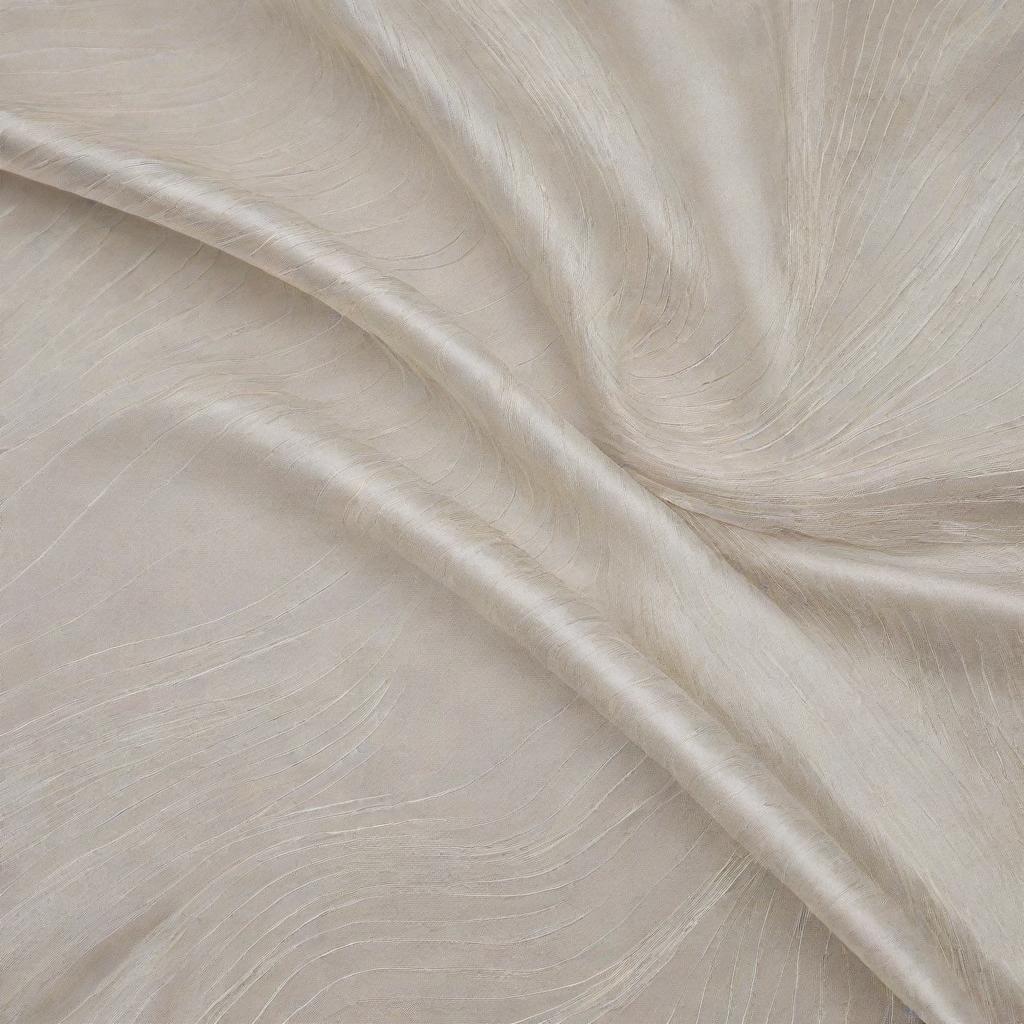 A luxurious piece of silk fabric featuring an intricate pattern of linear drawings