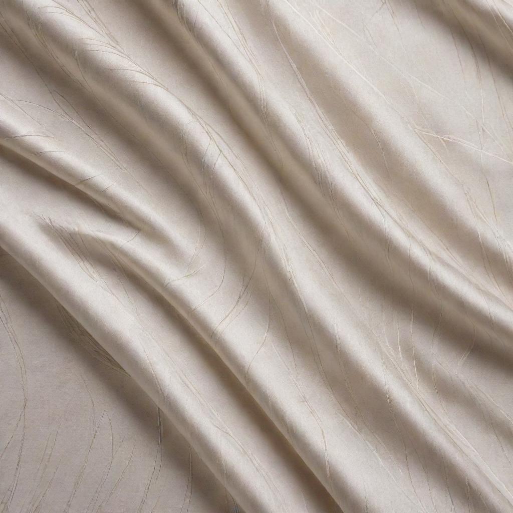 A luxurious piece of silk fabric featuring an intricate pattern of linear drawings