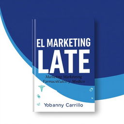 The cover design for the book 'EL MARKETING LATE' by Yobanny Carrillo, focusing on pharmaceutical and medical marketing
