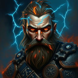 An advanced digital painting of a rugged warrior facing a three-quarter view