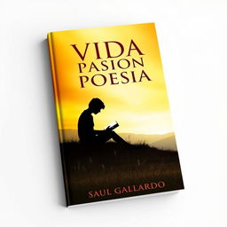 A visually stunning book cover for a poetry collection titled 'VIDA PASION POESIA'