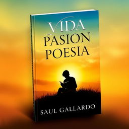A visually stunning book cover for a poetry collection titled 'VIDA PASION POESIA'