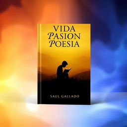 A visually stunning book cover for a poetry collection titled 'VIDA PASION POESIA'